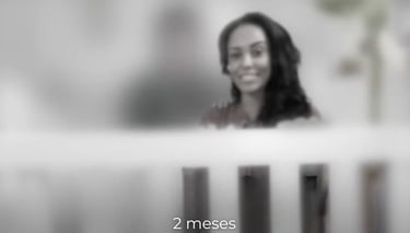 Simulação de visão do bebê com 2 meses – percepção de formas maiores, ainda borrada