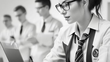 A student reading a book in a cozy library setting.