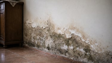 Pared con olor persistente por humedad acumulada