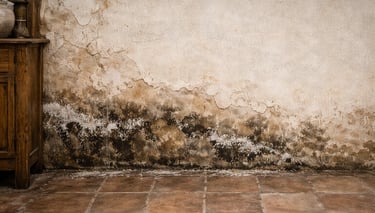 Deterioro de paredes y revestimientos por humedad por capilaridad