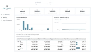 Exemple de cockpit financier pour le pilotage budgétaire