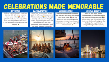 South Beach Sunset Cruise Birthdays, Anniversaries, bachelorette Party, Corporate outing in Miami