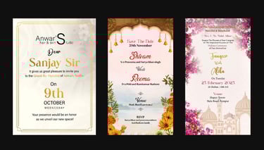 Wedding cards and e-invite design services by The Gravids creative team