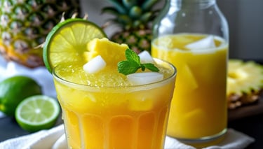 Pineapple Passionfruit Drink over Ice 