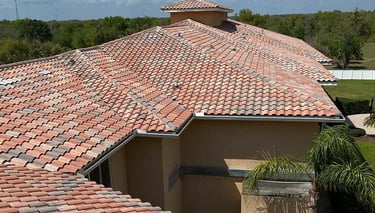 tile roof cleaning fort lauderdale , before and after 
