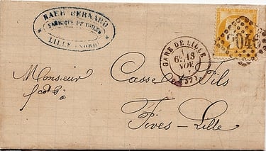 This letter was put in the mailbox at the LILLE station post office.