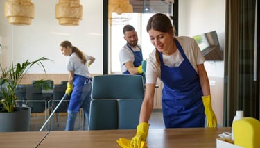 KLEAN WELL team performing detailed cleaning with care and professionalism