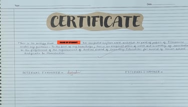 Certificate page for economics project on gst