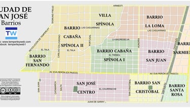 Mapa de Barrios de San Jose Temperley