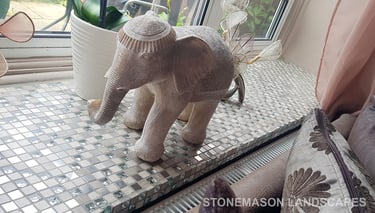 Interior Window Seal Mosaic Tiling Grey. Silver. Beige & Pearl