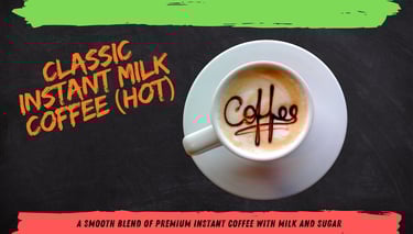 classic instant milk coffee hot