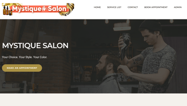 Online Salon Booking System - Homepage