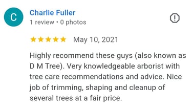 review for dm tree customer in Shawnee kansas