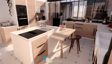 projection 3D cuisine