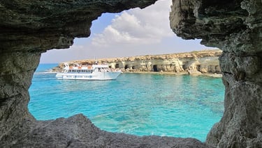 Paphos, Cyprus day trip to Akamas Blue Lagoon with snorkeling and Spring of Aphrodite visit.