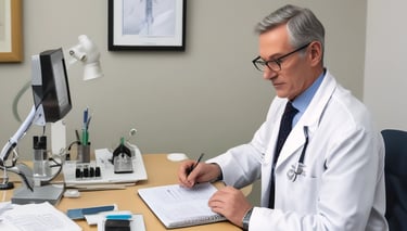 A family consulting with a doctor via telemedicine on a laptop.