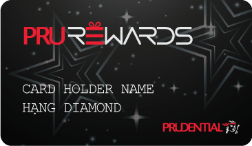 Thẻ hội viên PRU-Rewards hạng Diamond cho phí bảo hiểm từ 350 triệu đồng trở lên