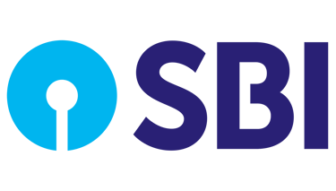 a blue and white sbi logo with the words sbi