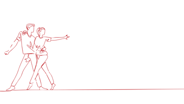 Allure Dance Studios dancers silhouette red