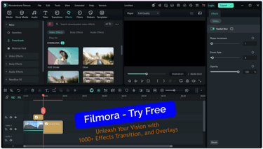 Try Wondershare Filmora - The Best Video Editor the World has seen.