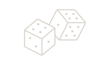 Transparent Eighter Solutions dice logo in cream