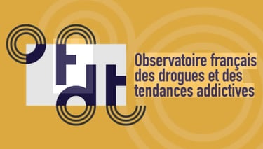 Logo of the French Monitoring Centre for Drugs and Drug Addiction (OFDT) on a yellow background.