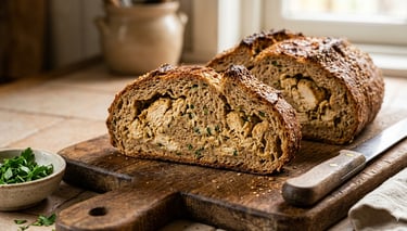 Pão low carb com recheio de frango