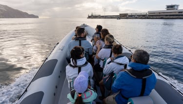 boat leaving the port in Funchal