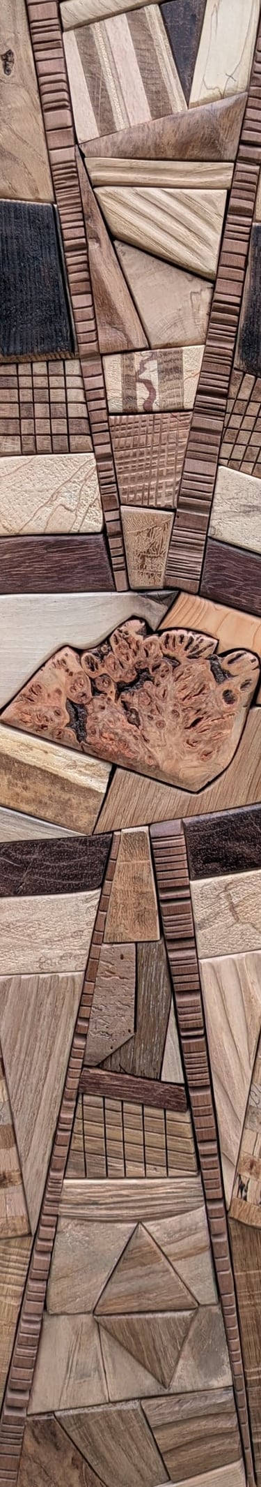 Tableau bois Arven, relief graphique naturel, Fabrice Deshayes, atelier Kandfact