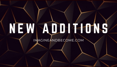 a black and gold background with the words new additions