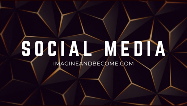 a black and gold social media logo with the words social media