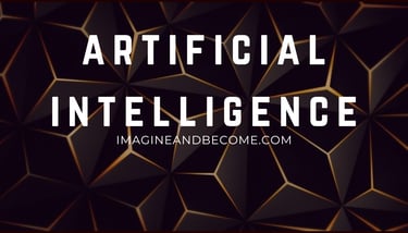 a black and white photo of a black and gold background with the words artificial intelligence