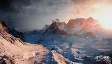 image of snowy mountains in witcher 3
