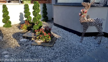 Tripple Diamond Dynamic Raised Modern Planters, Artificial Toparies Small Front Garden
