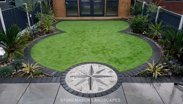 Exotic Modern Dynamic Designer Circle Lawn Tropical Small Garden