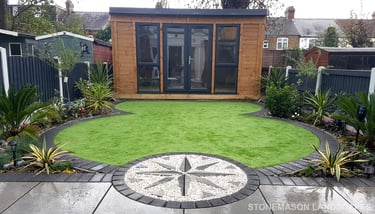 Exotic Modern Dynamic Designer Circle Lawn Tropical Small Garden