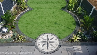 Exotic Modern Dynamic Designer Circle Lawn Tropical Small Garden