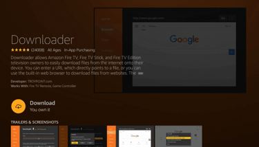 screenshot of how to downloader app on firetvstick