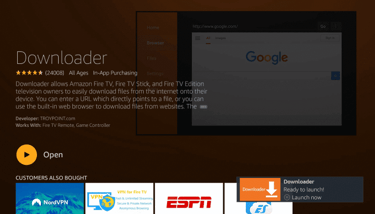 screenshot of downloader app