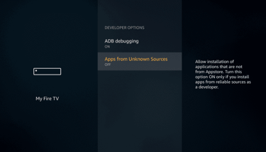 4. Click [Apps from Unknown Sources].This will allow you to install apps from third-party sources. I