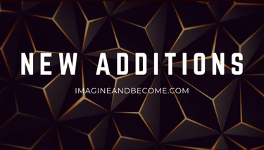 a black and gold background with the words new additions
