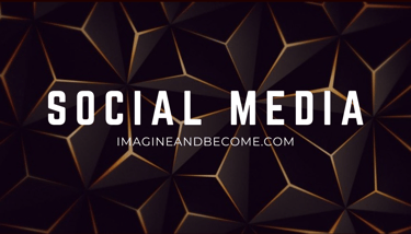 a black and gold social media logo with the words social media