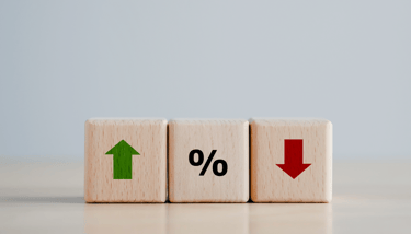 interest rate blocks with green and red arrows