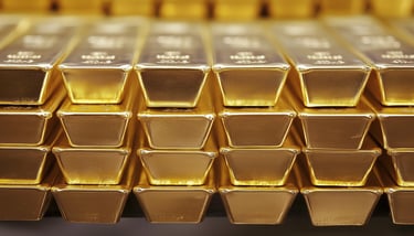 high quality gold bullion bars in multiple stacks