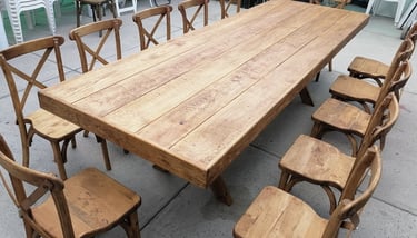 Tablón Rectangular California de Madera Fiestas del Sol Mobiliario www.sillasymesasfiestasdelsol.com