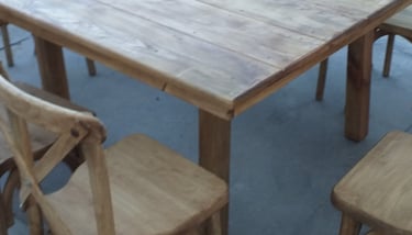 Tablón Rectangular California de Madera Fiestas del Sol Mobiliario www.sillasymesasfiestasdelsol.com