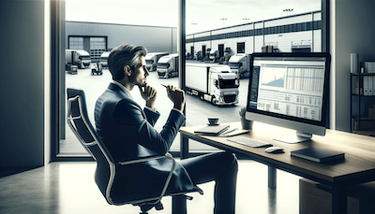 Supply Chain Manager analysing data to determine the Service Level