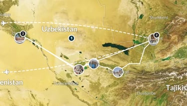 Notre itinéraire en Ouzbekistan