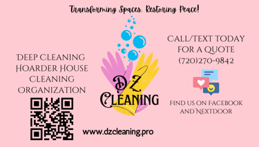 dz cleaning business card