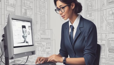 A student reading a book in a cozy library setting.